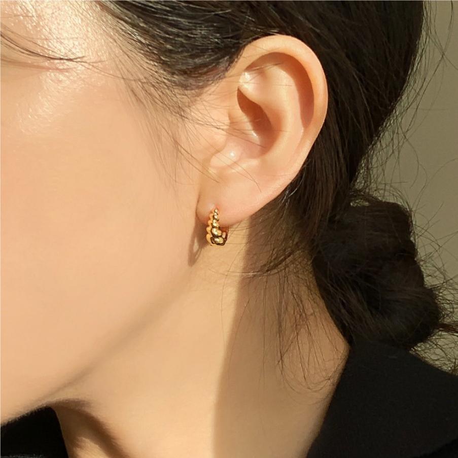 Minimalist Rotating Letter-Shaped Earrings for Women in 925 Sterling Silver with Gold Plating
