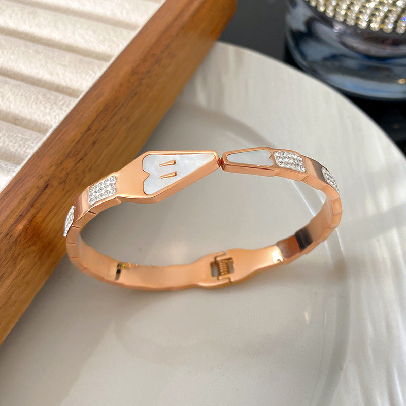 Minimalist Luxury Geometric Snake Chain Titanium Steel Cuff Bracelet for Women