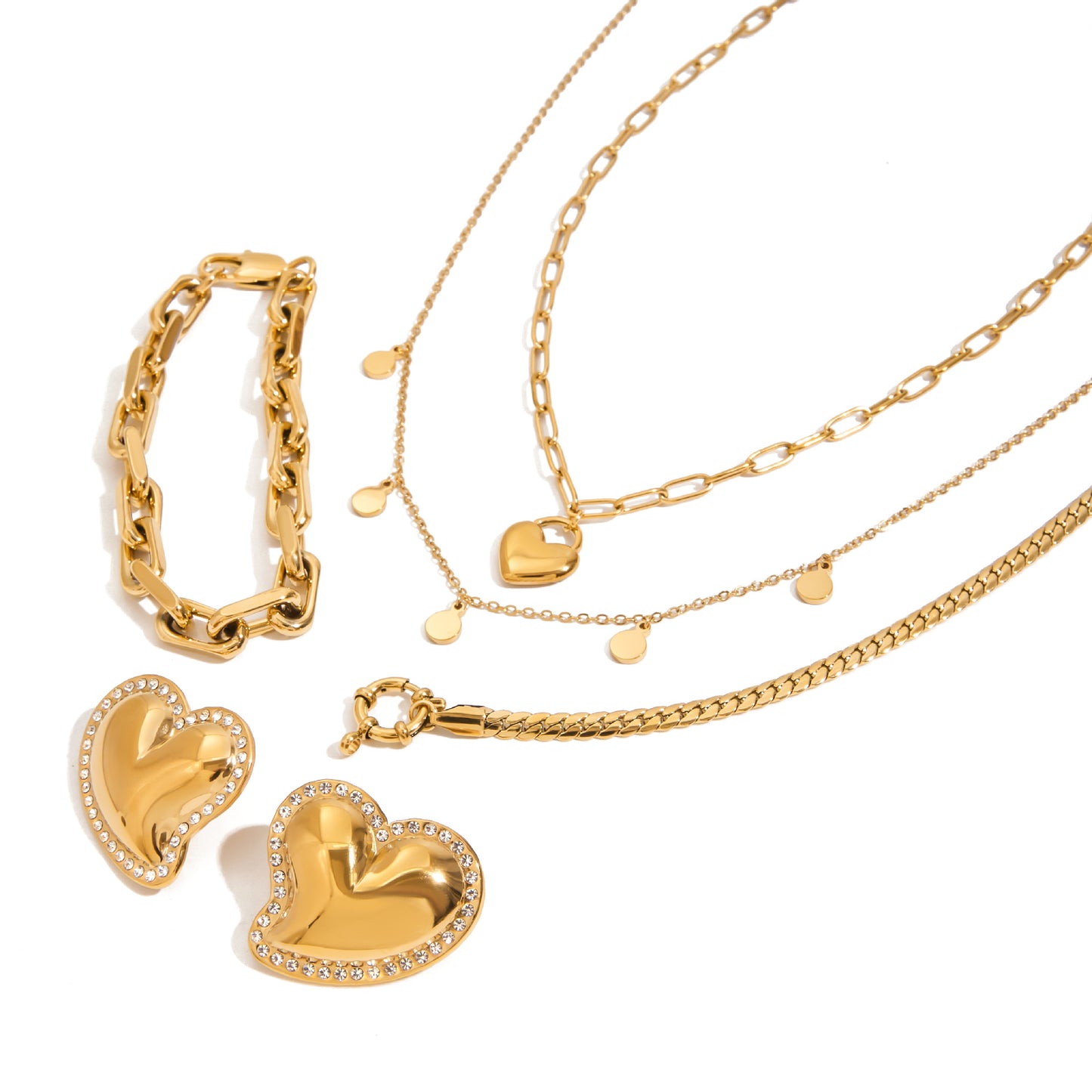 Collana Minimalista a Cuore in Acciaio al Titanio con Finitura Placcata per Donna, Gioielli con Catenina Pendente in Acciaio Inossidabile