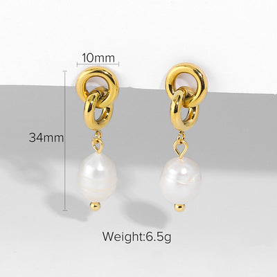 Minimalist Heart-Shaped Titanium Steel Necklace Set with Matching Earrings Plated Stainless Steel Jewelry for Women