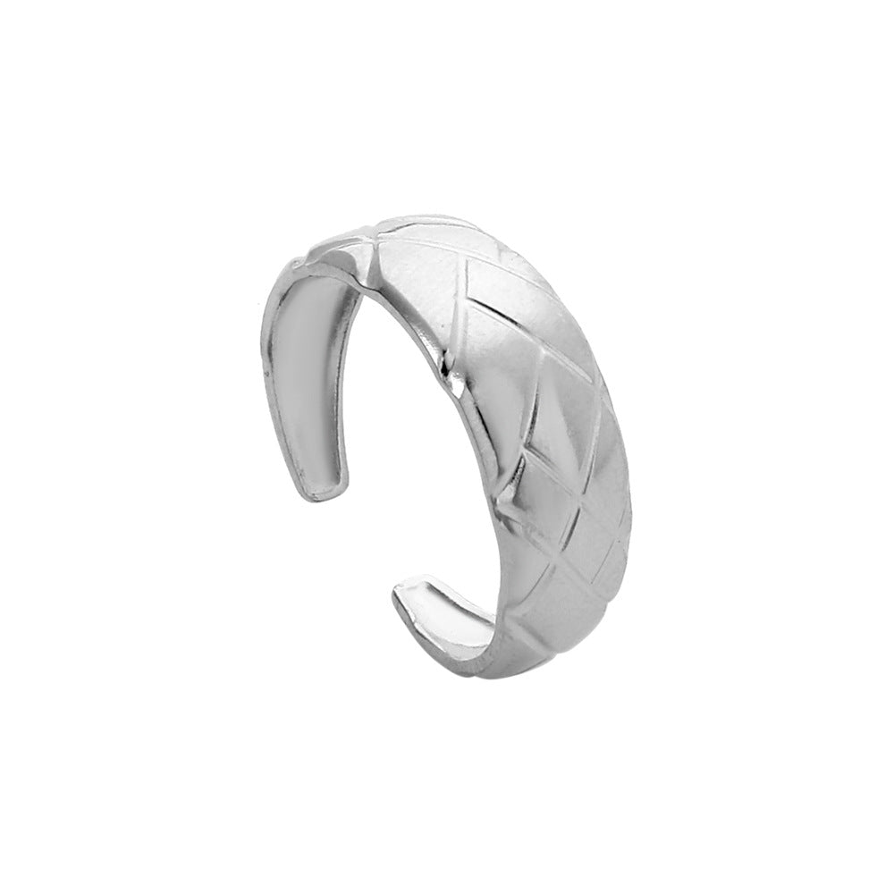 Minimalist Geometric Heart Plated Stainless Steel Adjustable Ring for Unisex