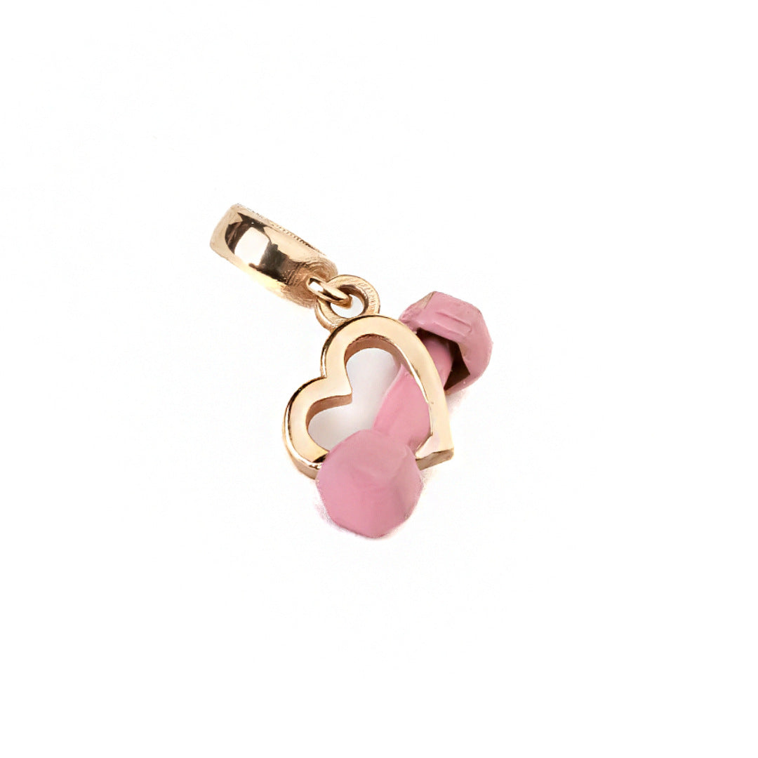 Sporty Stainless Steel Barbell Charm Bar PVD 18K Gold Plated Ball Chain Necklace Unisex