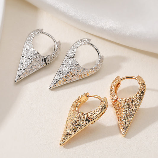 Vintage Irregular Geometric Plated Brass Earrings for Women