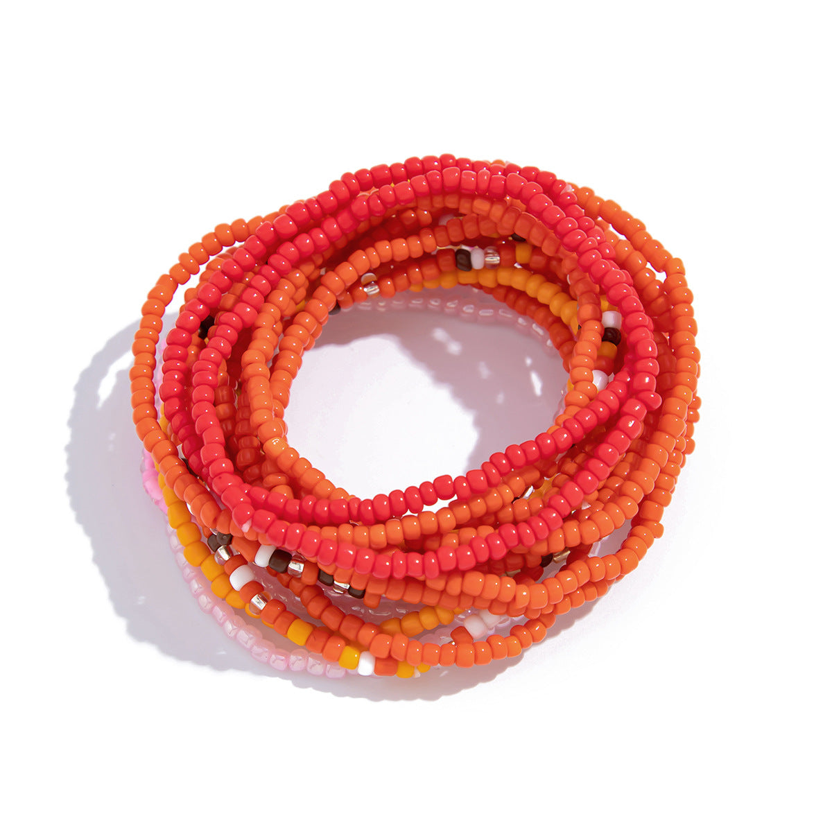 Ethnic Style Geometric Beaded Stretch Bracelet Set for Women with Resin Beads