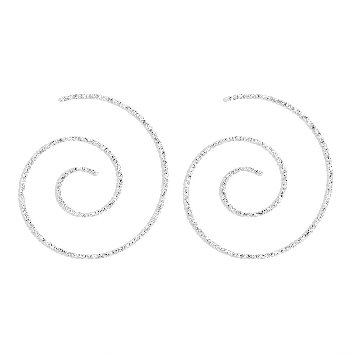 Orecchini Asimmetrici a Spirale Geometrica Sweet-Edgy in Ferro con Finitura Galvanizzata