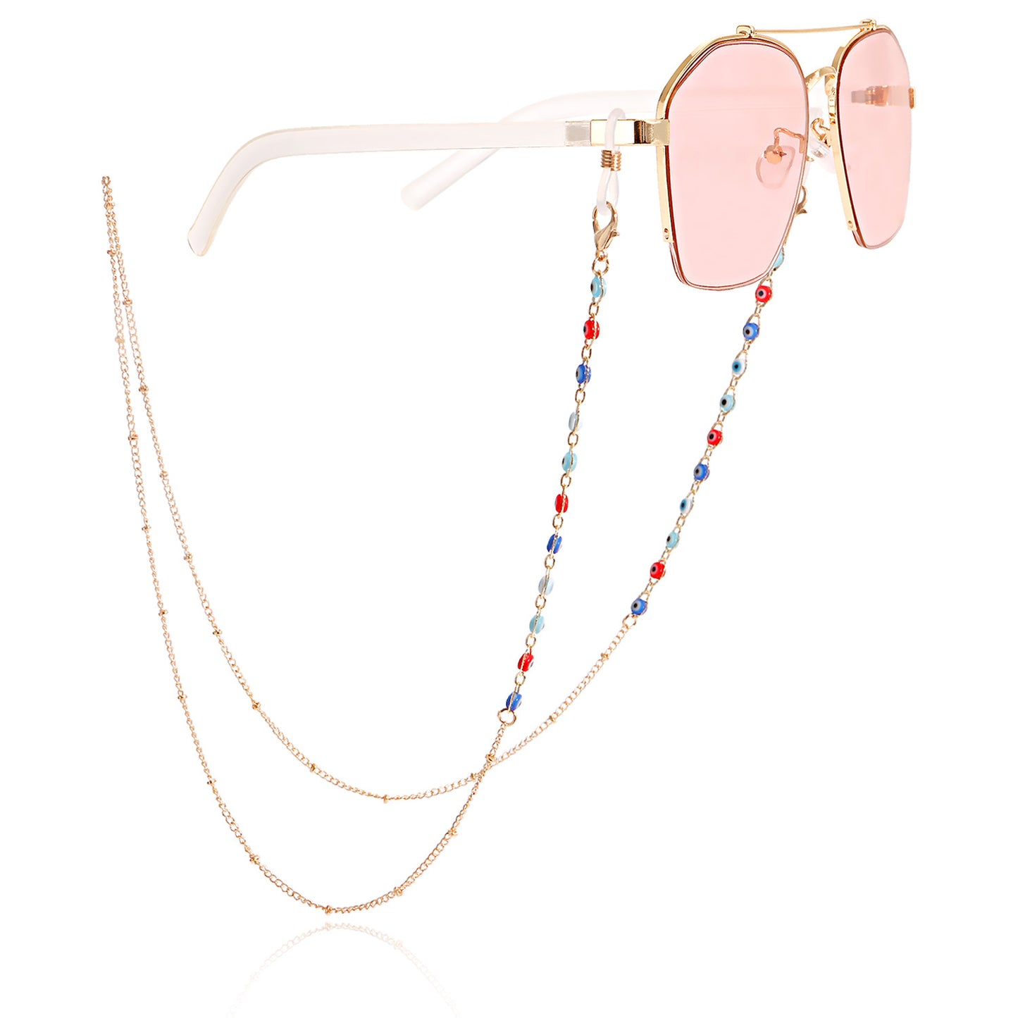 Fashion Crystal Evil Eye Alloy Glasses Chain Mask Holder