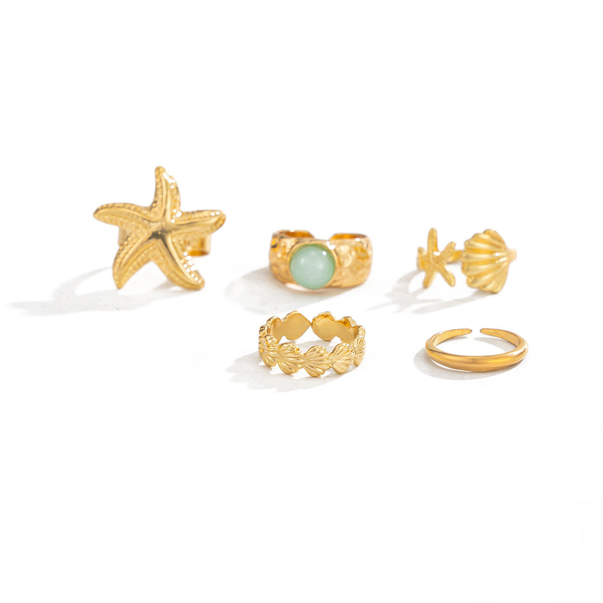 Bohemian Star Shape Alloy Toe Ring with Gemstone Inlay for Women
