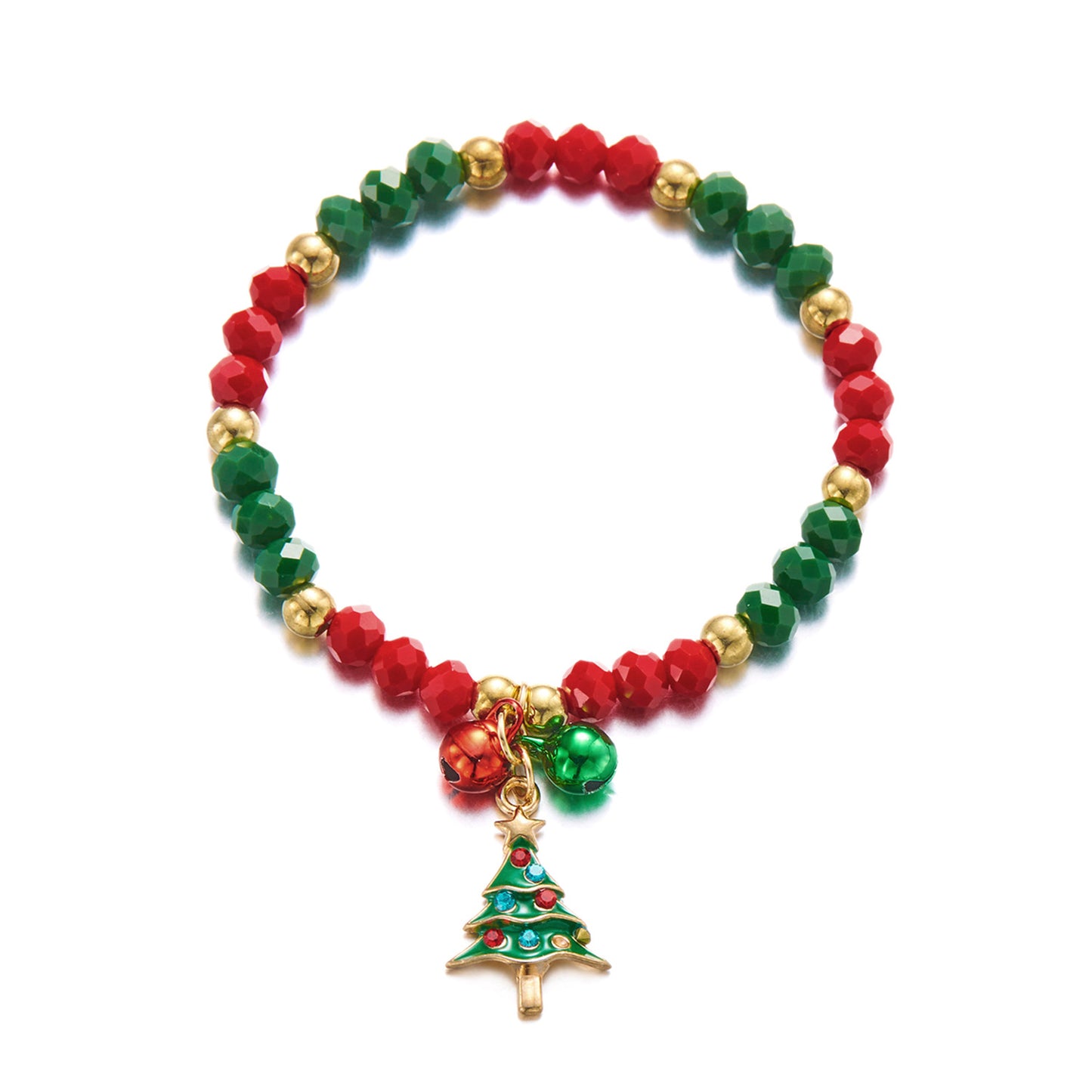 Handmade Christmas Bracelet with Alloy Beads and Crystal Accents Featuring Cartoon Character Design for Women