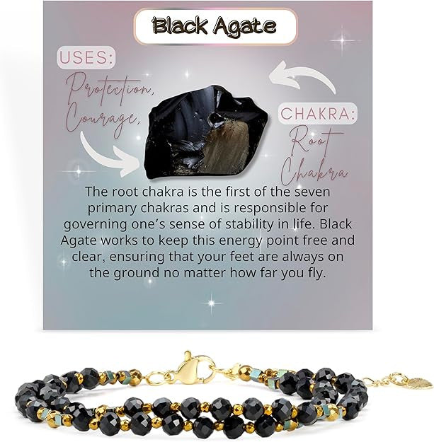 Geometric Natural Stone Crystal Beaded Bracelet Unisex Handmade Jewelry