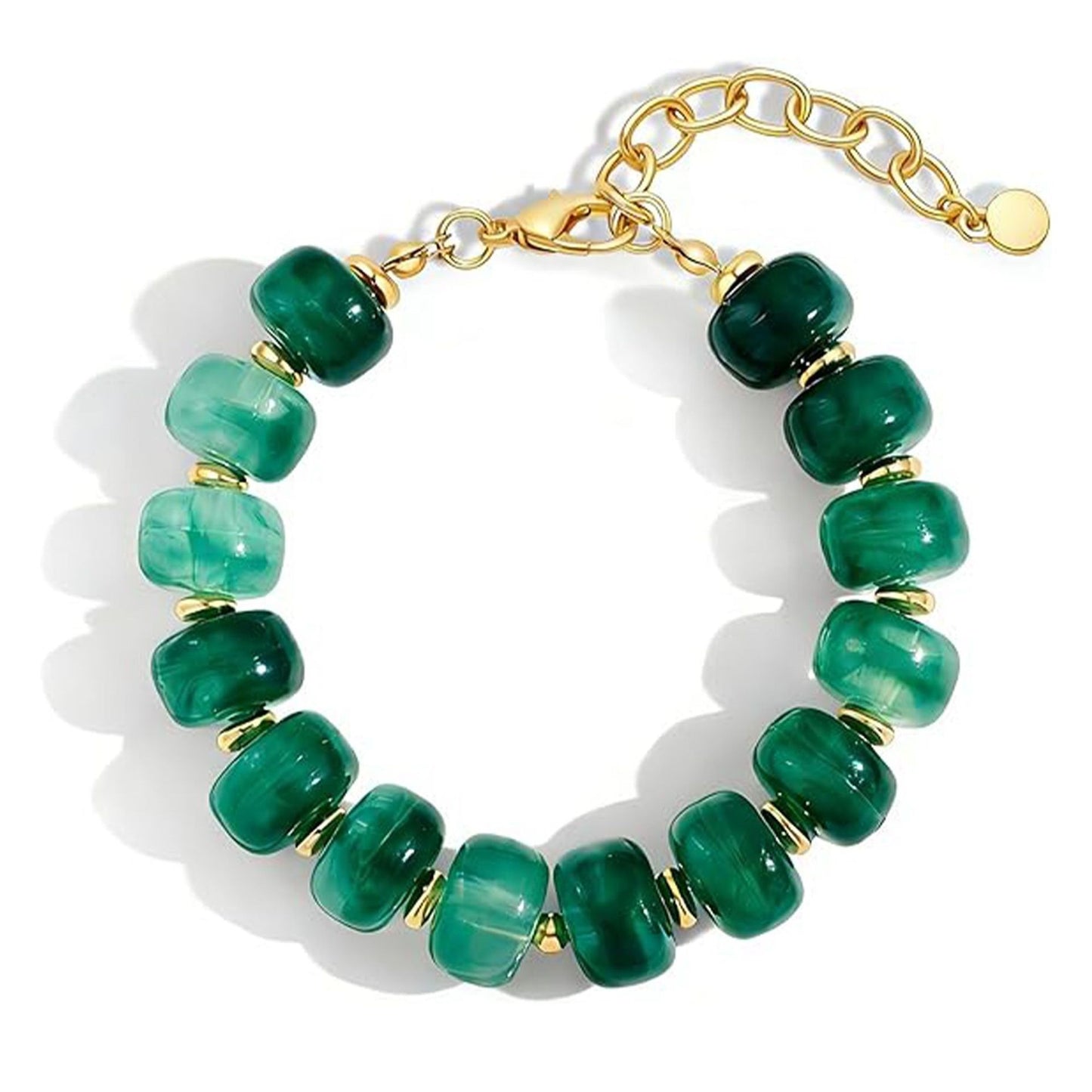 Bohemian Minimalist Geometric Round Resin Acrylic Beaded Bracelet for Women