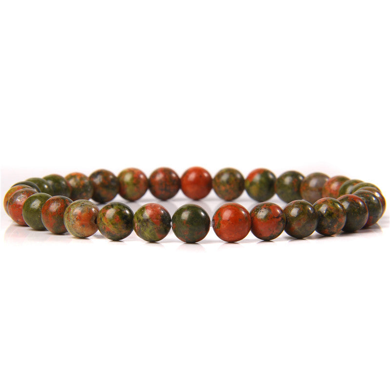 Elegant Casual Geometric Natural Agate Beaded Bracelet Unisex 6mm