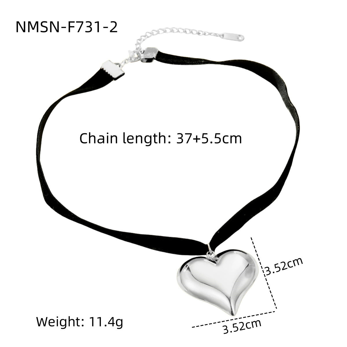 Collana con Ciondolo a Cuore Minimalista alla Moda in Acciaio Inossidabile con Finitura Placcata da Donna
