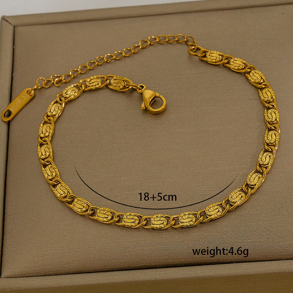 Set di bracciali multistrato minimalisti in acciaio inossidabile con placcatura sottovuoto, da indossare tutti i giorni