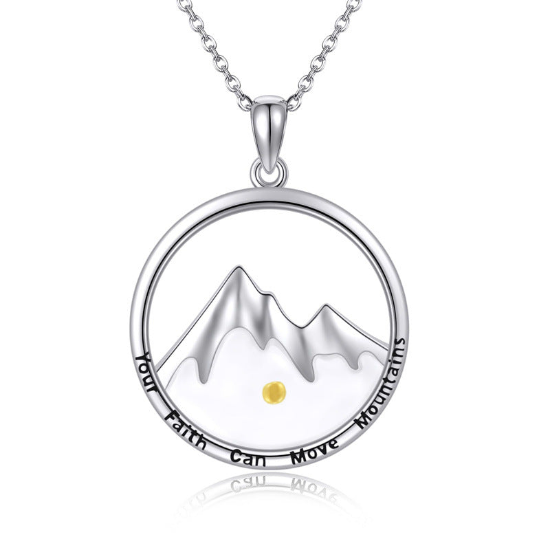 Minimalist Faith-Inspired Round Hill Mustard Seed Pendant Necklace in Gold or Silver Plated Stainless Steel with Letter Charm