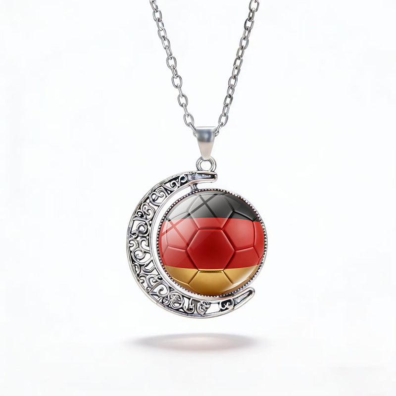 Casual Unisex Alloy Plated Moon Geometric Pendant Crystal Necklace