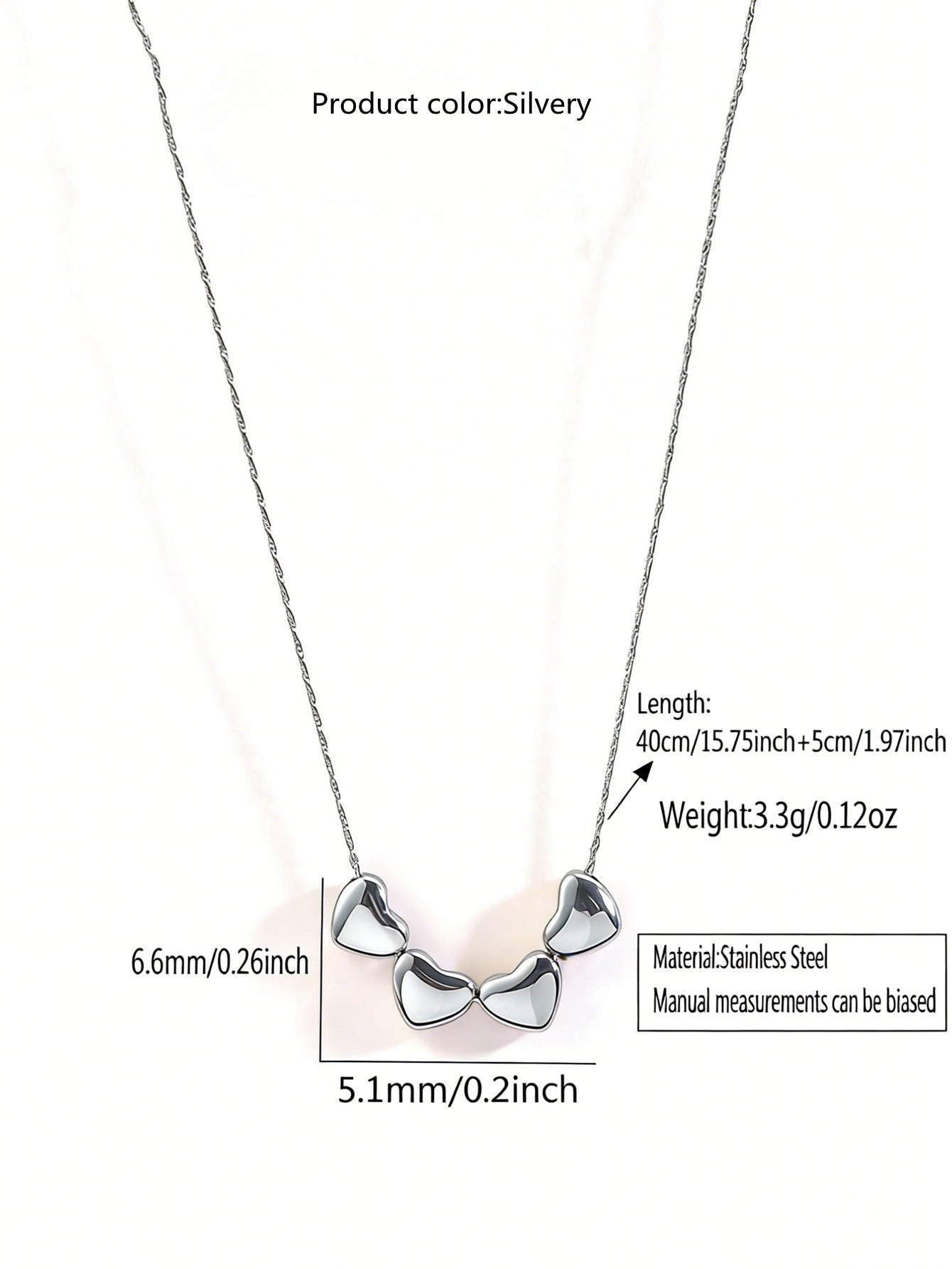 Collana da donna in acciaio inossidabile PVD a forma di cuore