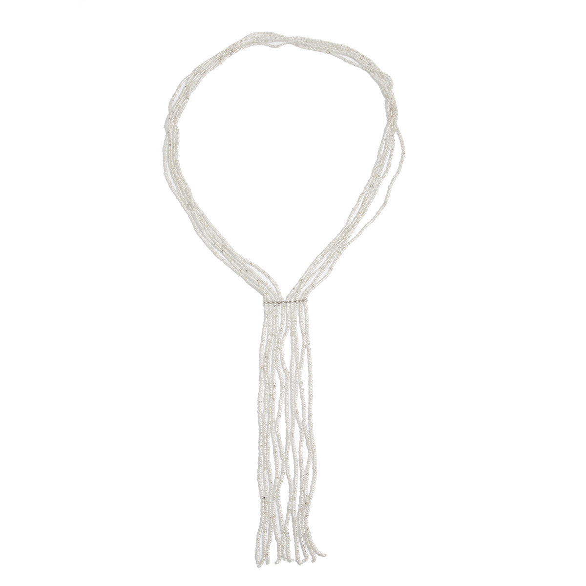 Bohemian Vintage Round Geometric Crystal Ball Chain Tassel Necklace for Women