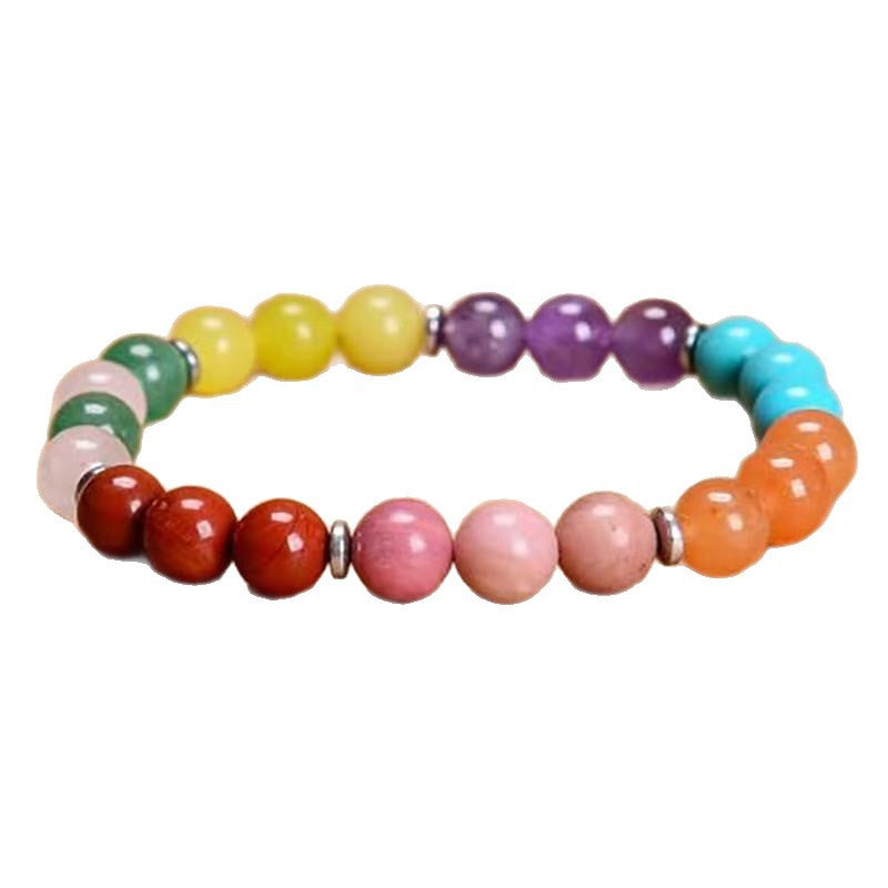 Minimalist Natural Stone Beaded Bracelet Unisex Geometric Round Handmade Jewelry Gift