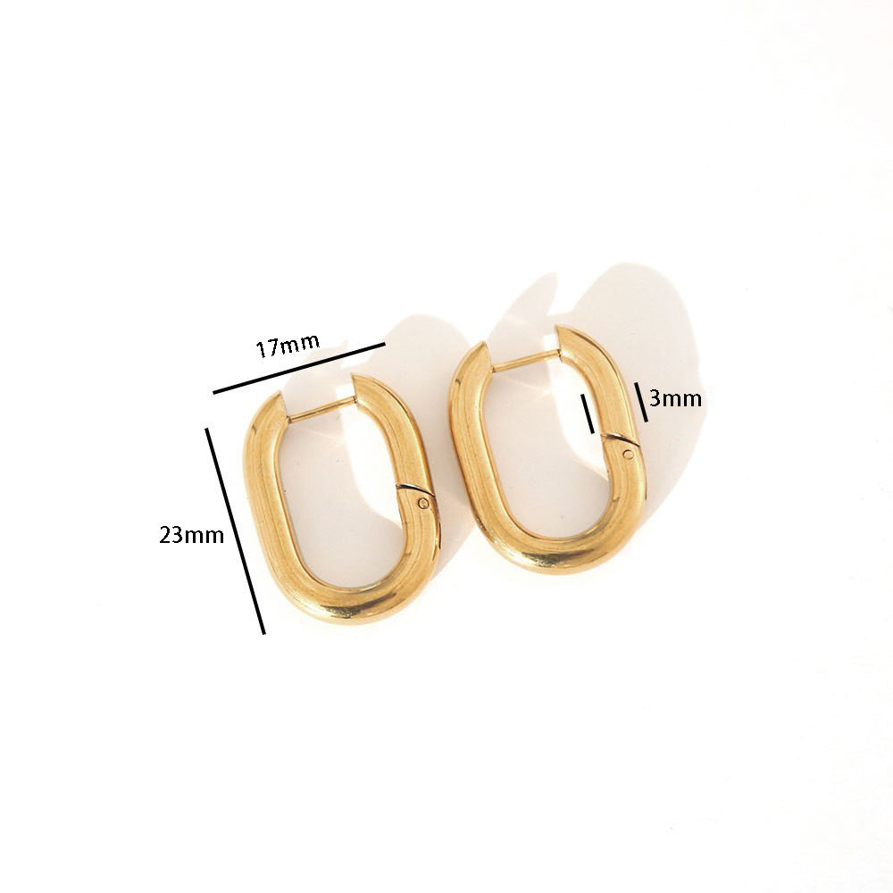 Orecchini a perno minimalisti a U in acciaio al titanio placcati oro 18K per uomo e donna