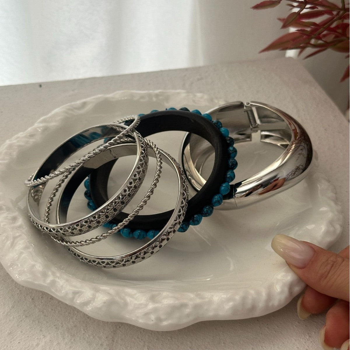 Vintage Bohemian Ethnic Geometric Alloy Plated Bracelet for Women
