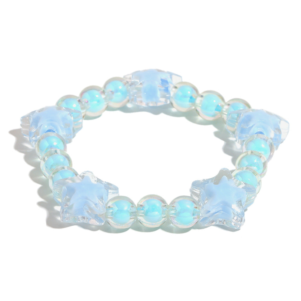 Minimalist Star-Shaped Acrylic Bracelet in Jelly Colors Geometric Fashion Accessory for Women