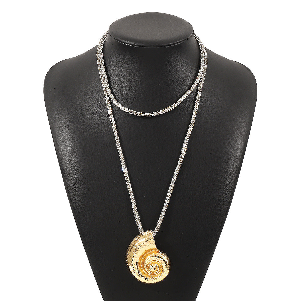 Collar con colgante de estrella de mar y concha personalizado para mujer con colgante de aleación de forma geométrica, acabado galvanizado, estilo playero, joyería minimalista
