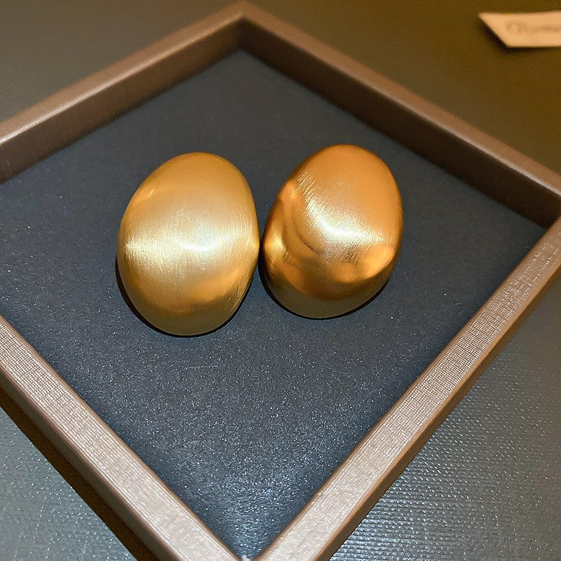Vintage Geometric Metal Stud Earrings with Round Pearl Accents and Silver-Plated Posts for Women