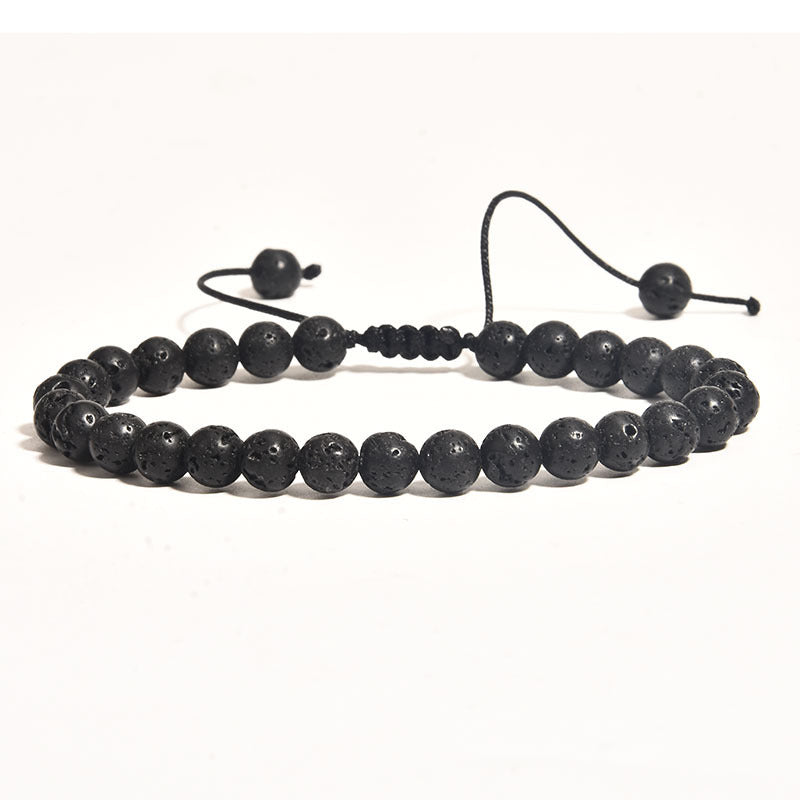 Geometric Tiger Eye Lava Stone Braided Bracelet Unisex Handmade Gift
