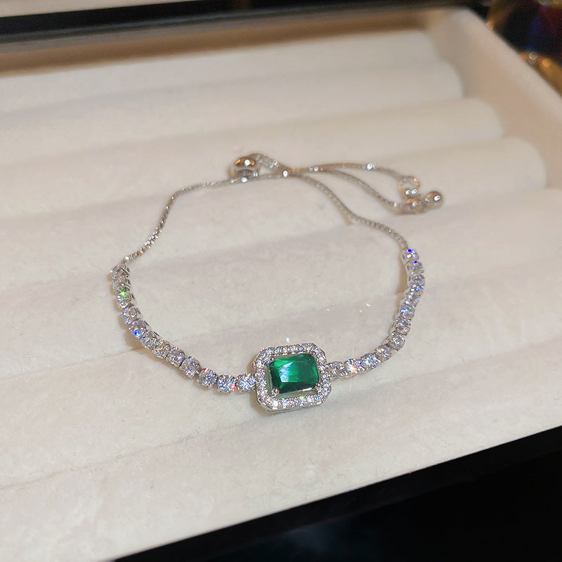 Elegant Geometric Brass Bracelet with Cubic Zirconia Inlay, Adjustable Plated Women's Jewelry