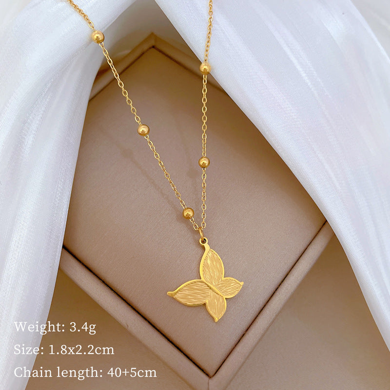 Collana con pendente geometrico minimalista in titanio e acciaio placcato unisex