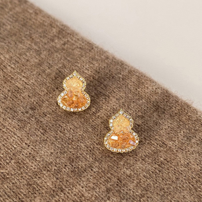 Orecchini a perno in acciaio al titanio con forme geometriche, zirconi e occhio di tigre, da donna, stile minimalista di lusso per l'ufficio e l'uso quotidiano