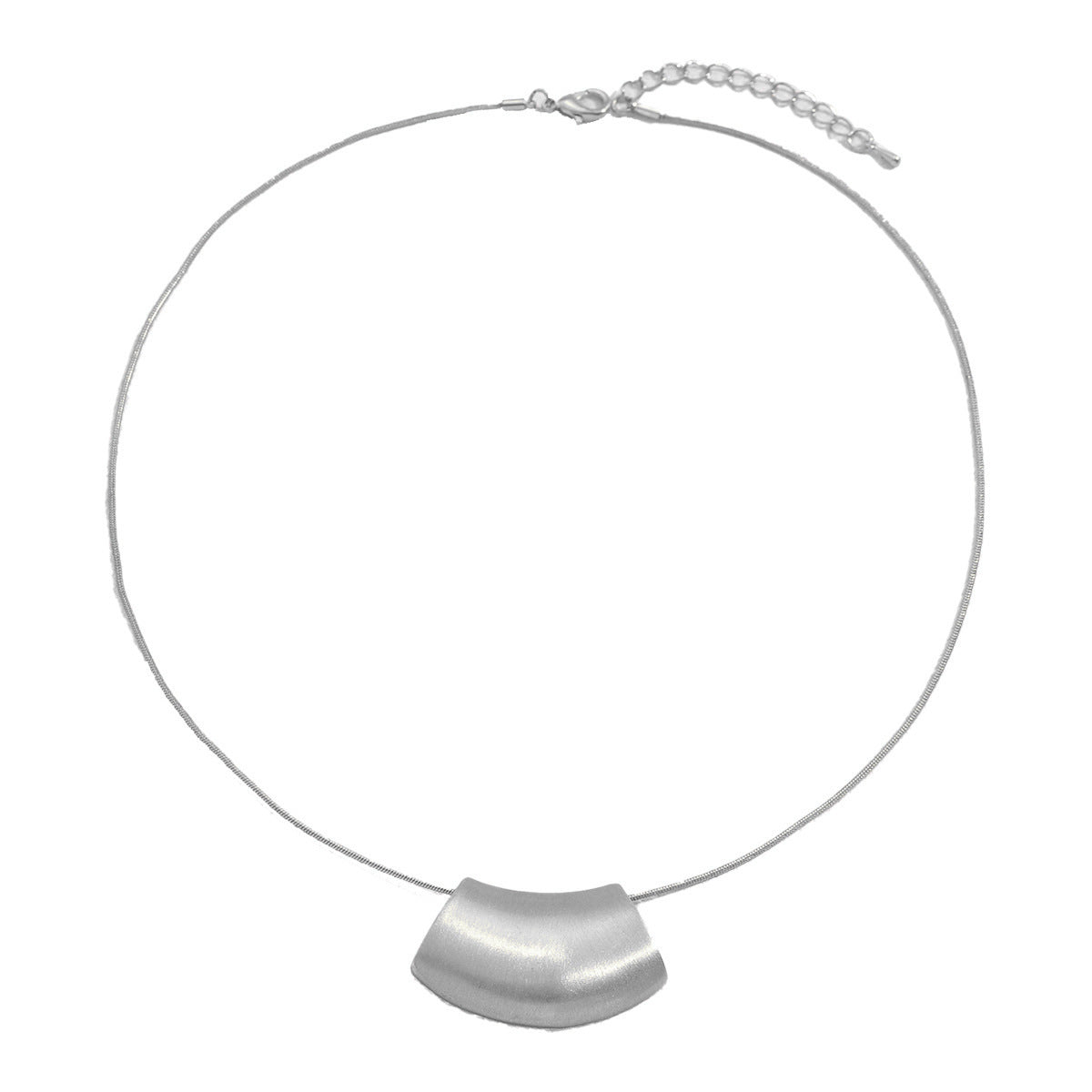 Collana con Pendente Geometrico Minimalista in Lega di Zinco con Finitura Placcata da Donna, Lunga Catena alla Clavicola
