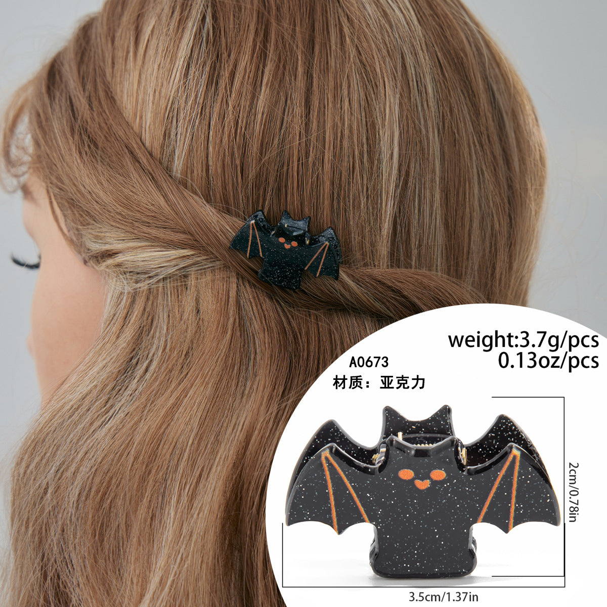 Fermaglio Gotico di Halloween con Fantasma e Ragnatela, Fermaglio in Acrilico per Capelli da Donna, Accessorio Festivo in Stile Punk-Chic