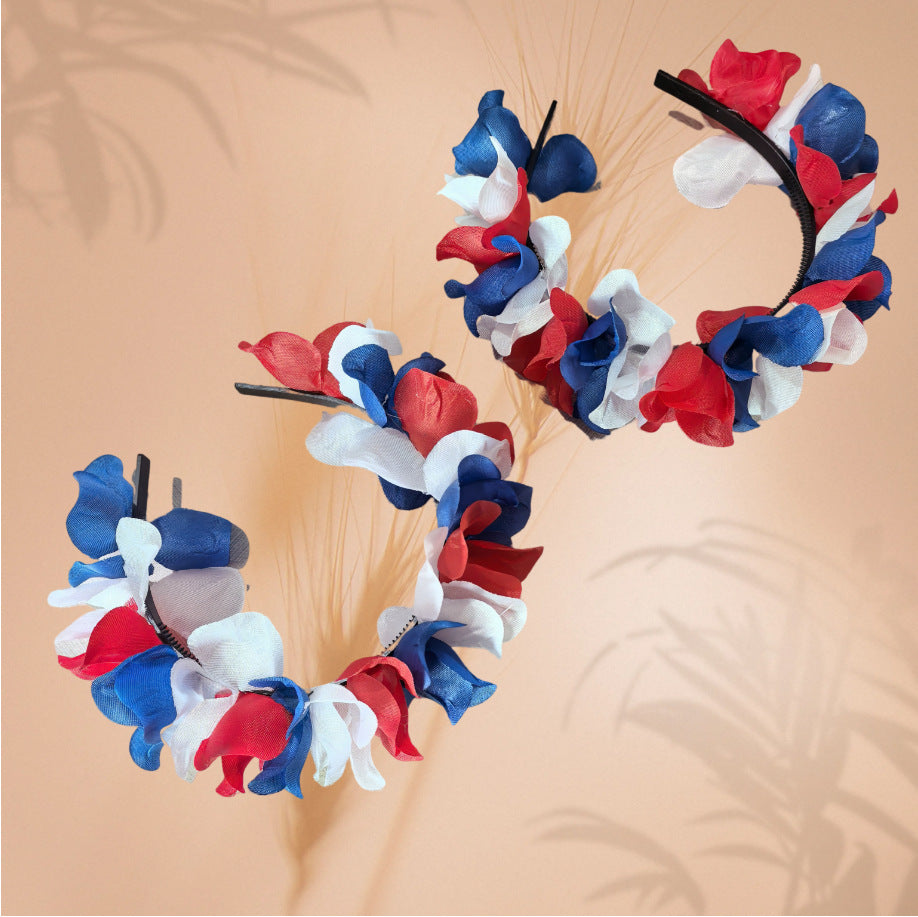 Sweet Floral Fabric Headband for Independence Day Party