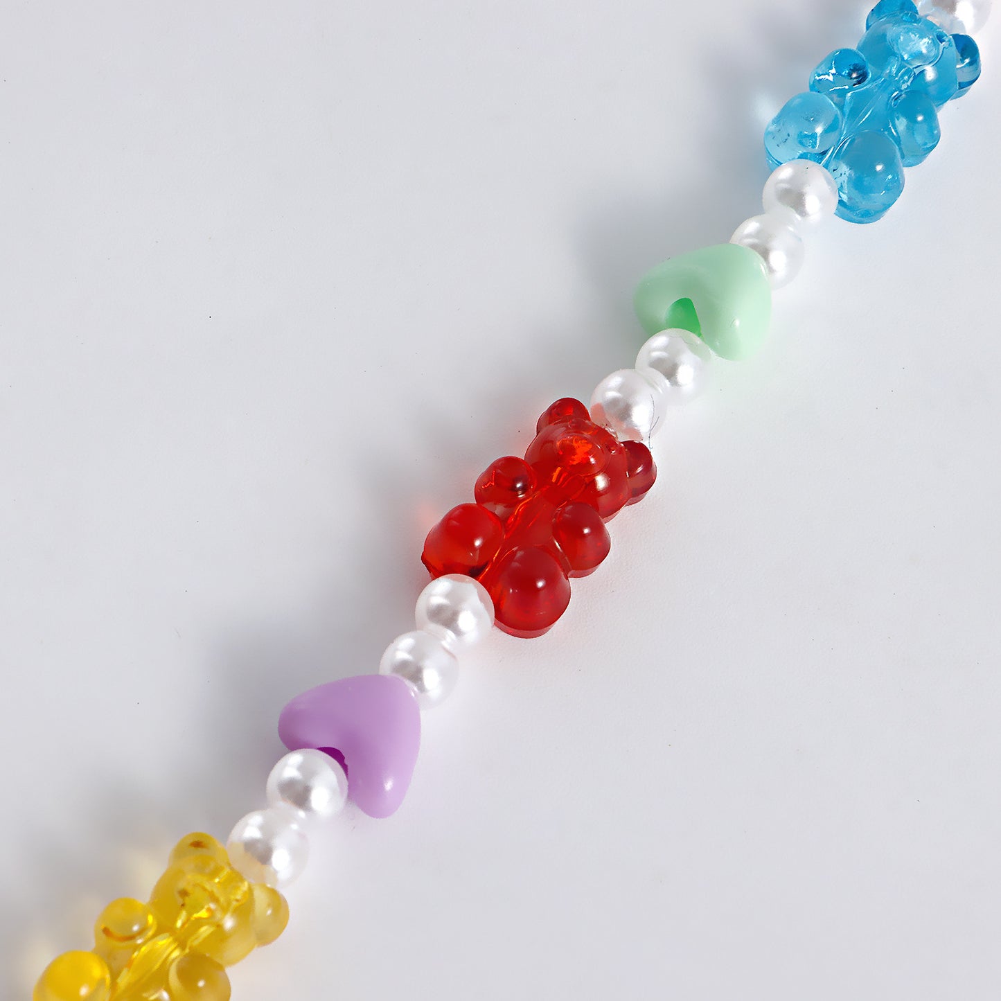 Cute Bear-Shaped Alloy Anklet for Women with Resin Imitation Pearl Accents and Geometric Design