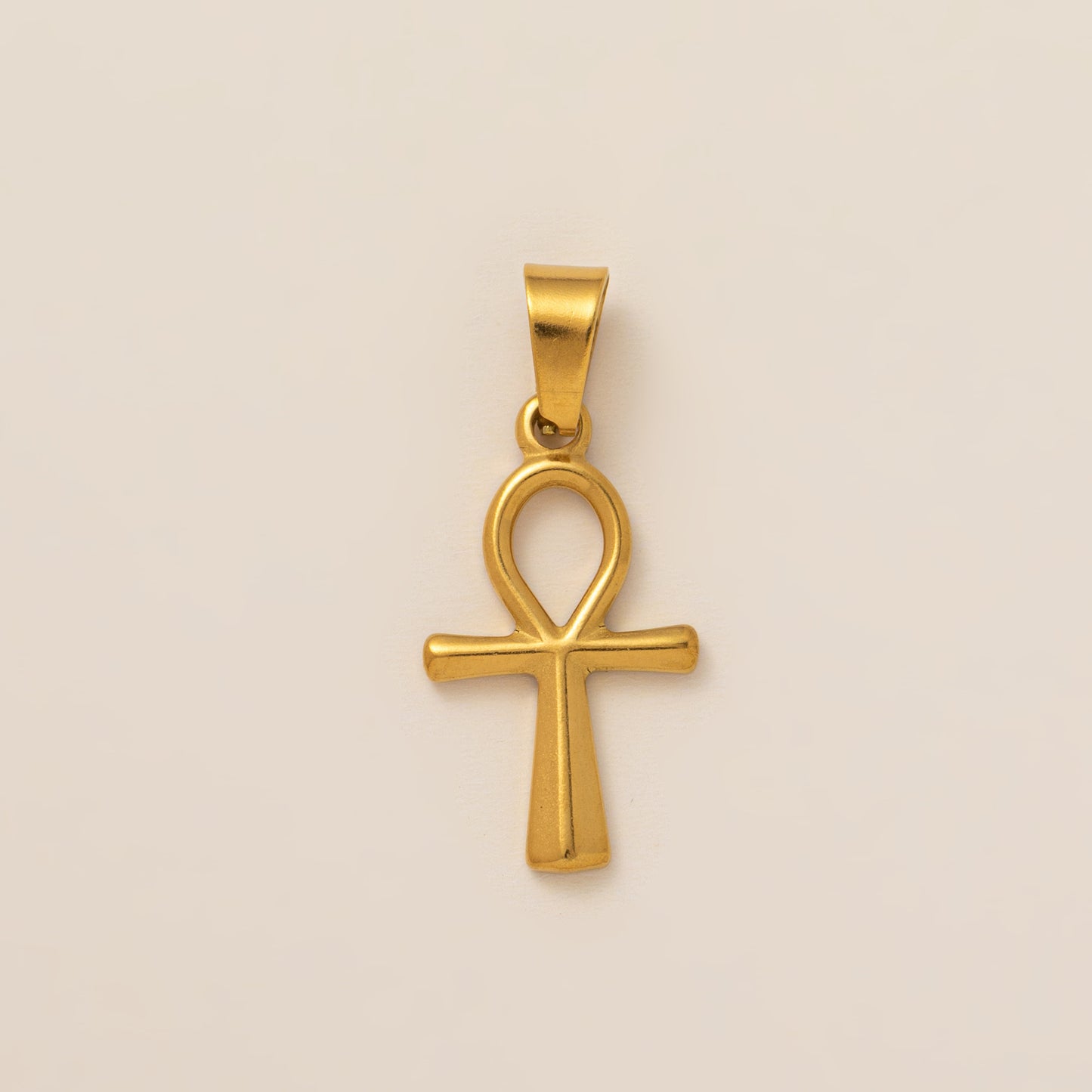 Minimalist 18K Gold Plated Titanium Steel Cross Charm Bar