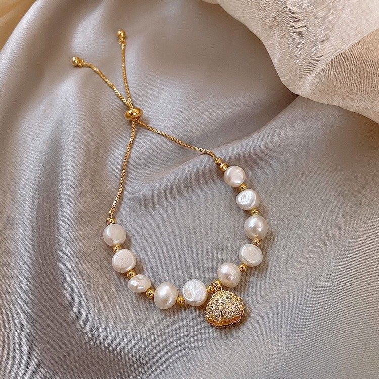 Bracciale a forma di stella, stile vintage francese elegante, con perle e zirconi, per donne, gioiello minimalista di lusso