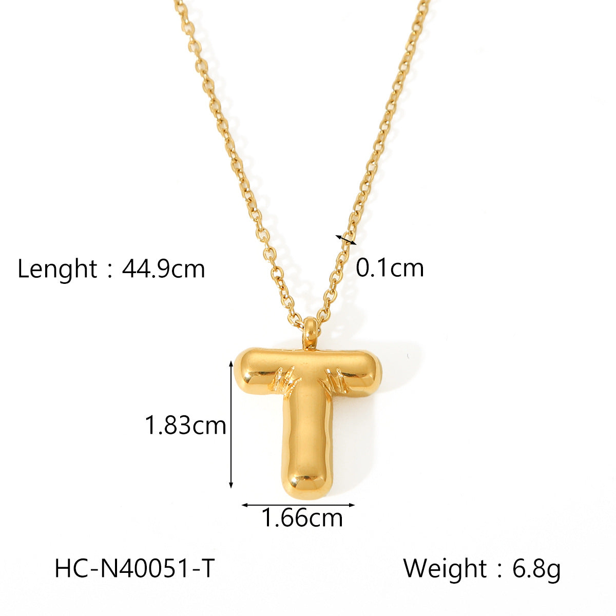 Collana con ciondolo a bolla in acciaio al titanio con finitura galvanica per donna, catena in acciaio inossidabile con ciondolo minimalista alla moda con alfabeto