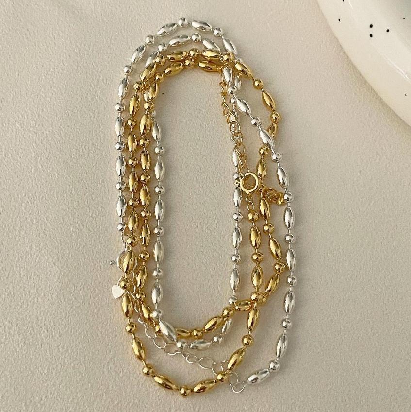 Geometric Dot Pattern Short Necklace in 925 Sterling Silver with Polished Finish