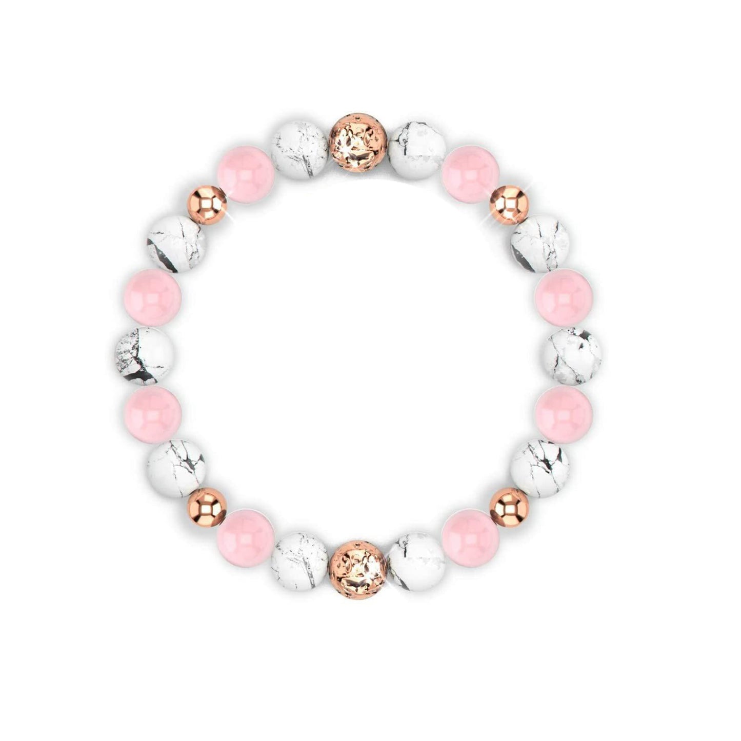 Unisex Heart Natural Stone Beaded Bracelet