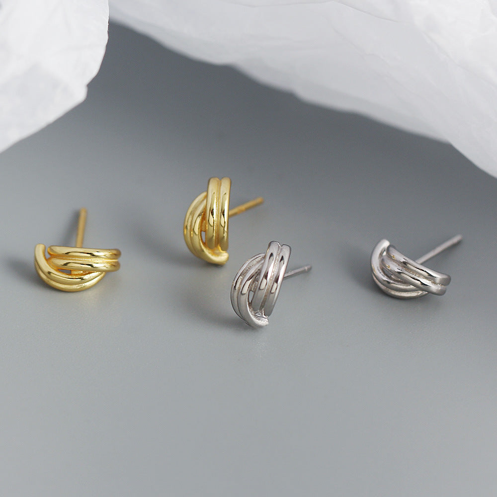 Minimalist 925 Sterling Silver Geometric Plated Earrings