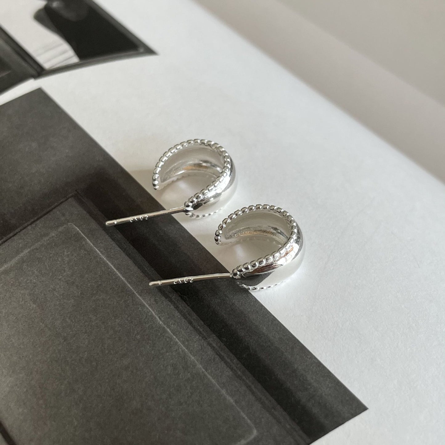 Minimalist Sweet 925 Sterling Silver Geometric Stud Earrings Gold Plated