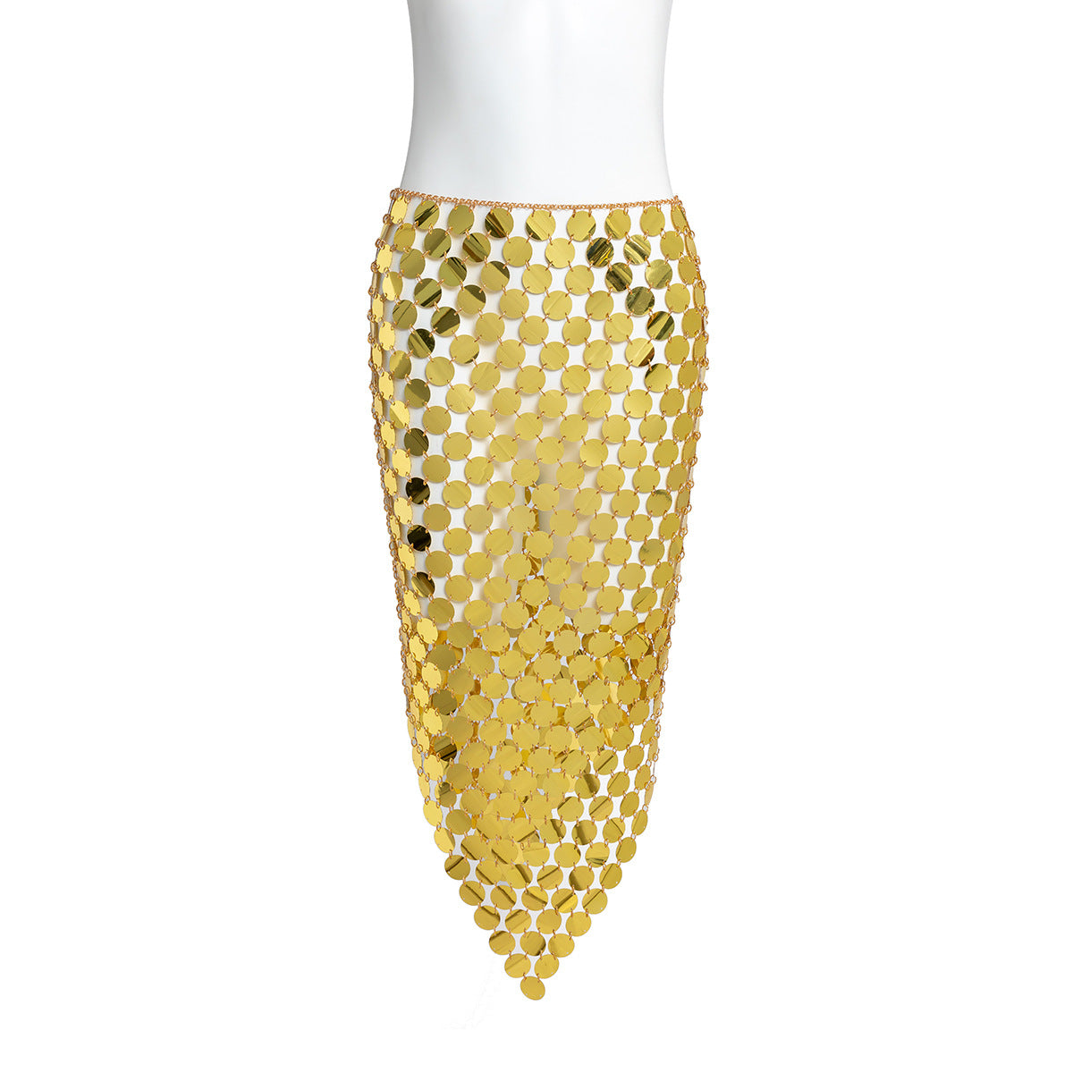 Catena per il corpo rotonda in stile Boho per donne con finitura metallica e paillettes colorate, catena in vita fatta a mano con chiusura a moschettone