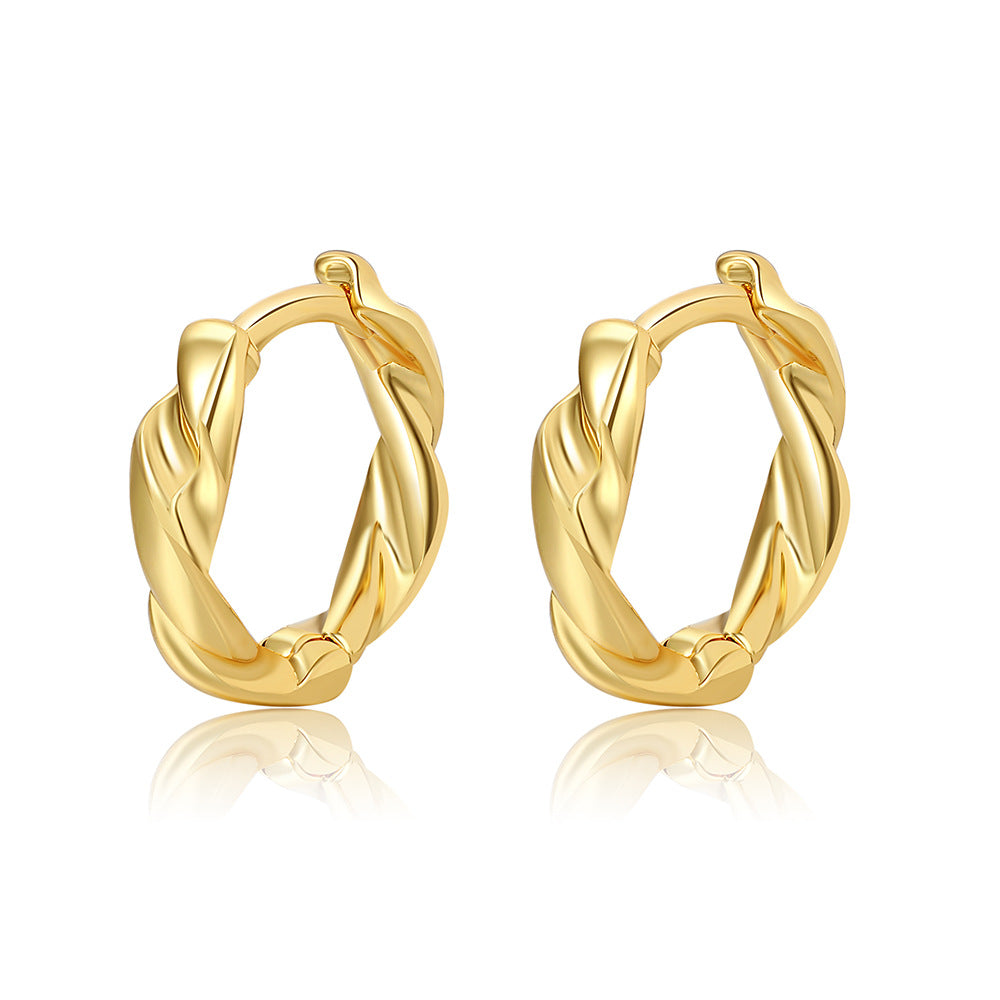 Minimalist Round Geometric Brass Plated Earrings