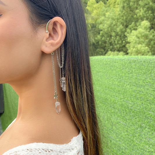 Pendientes de aleación minimalistas con forma de estrella, acabado chapado, diseño de flecos colgantes y acento de estrella geométrica de cinco puntas para mujer