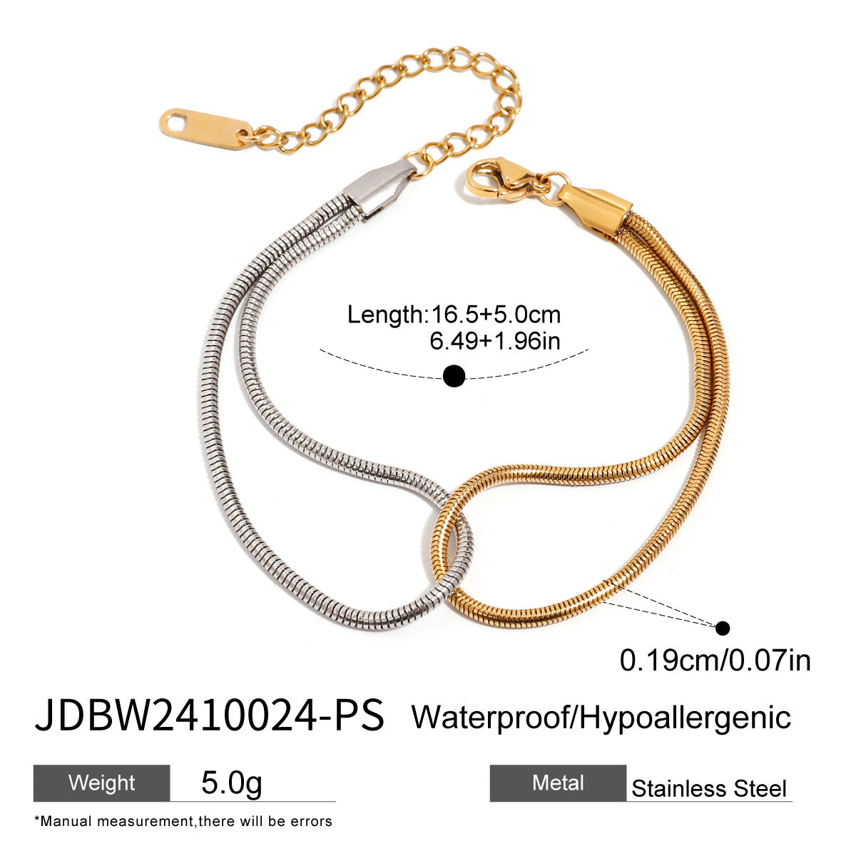 Pulsera geométrica de acero inoxidable chapado para mujer con estilo moderno minimalista y diseño de líneas limpias