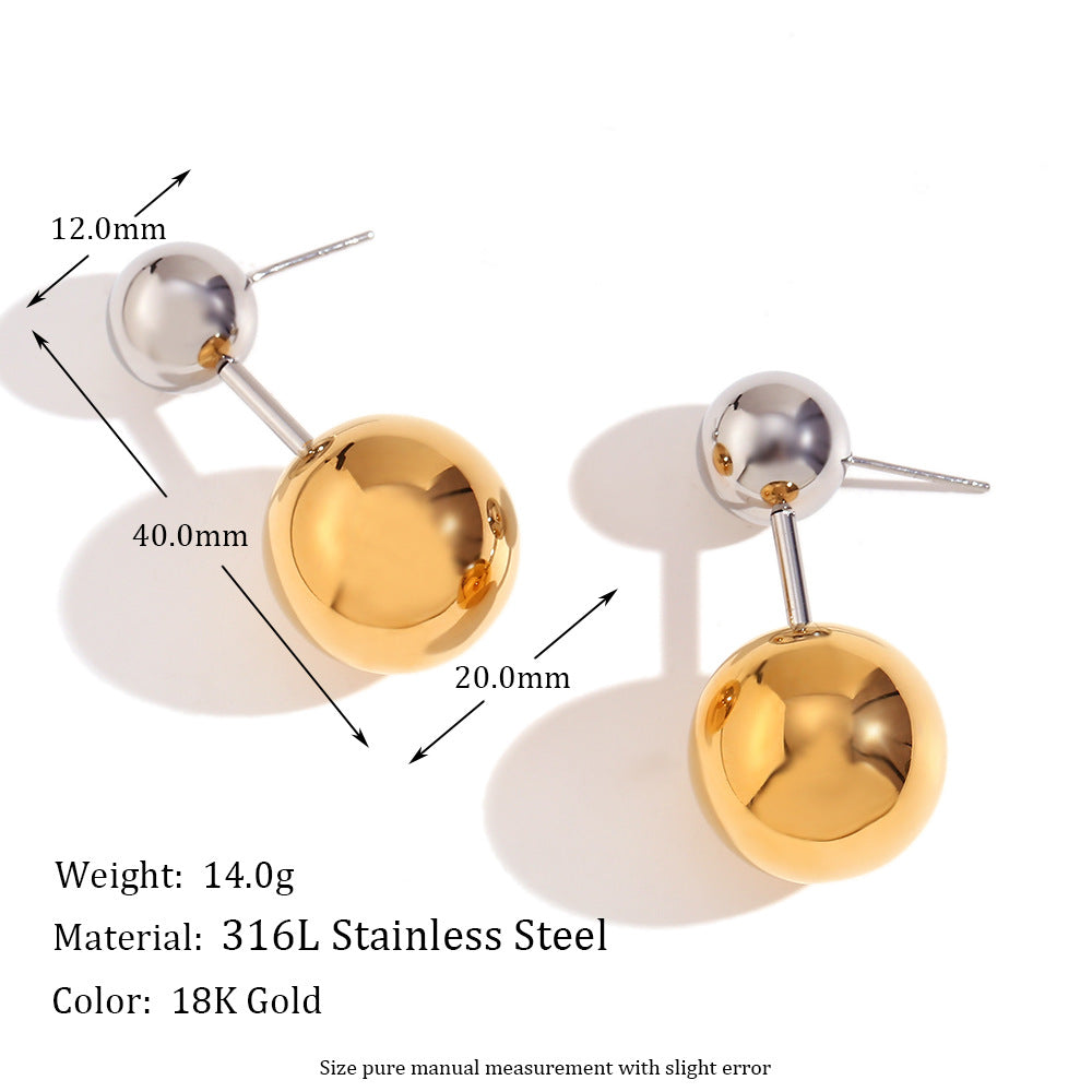 Orecchini Pendenti Geometrici Alla Moda in Acciaio Inossidabile con Placcatura in Oro 18K da Donna