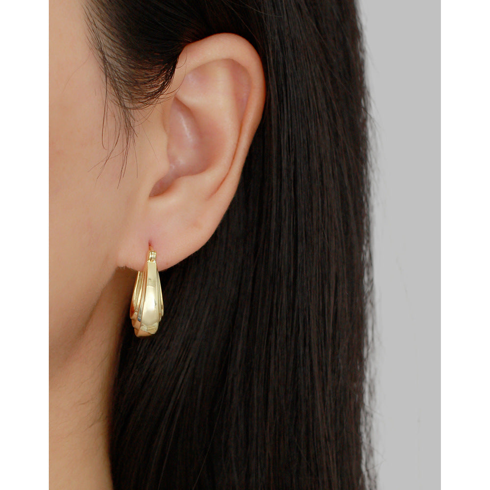 Elegant 925 Sterling Silver Geometric Hoop Earrings for Women