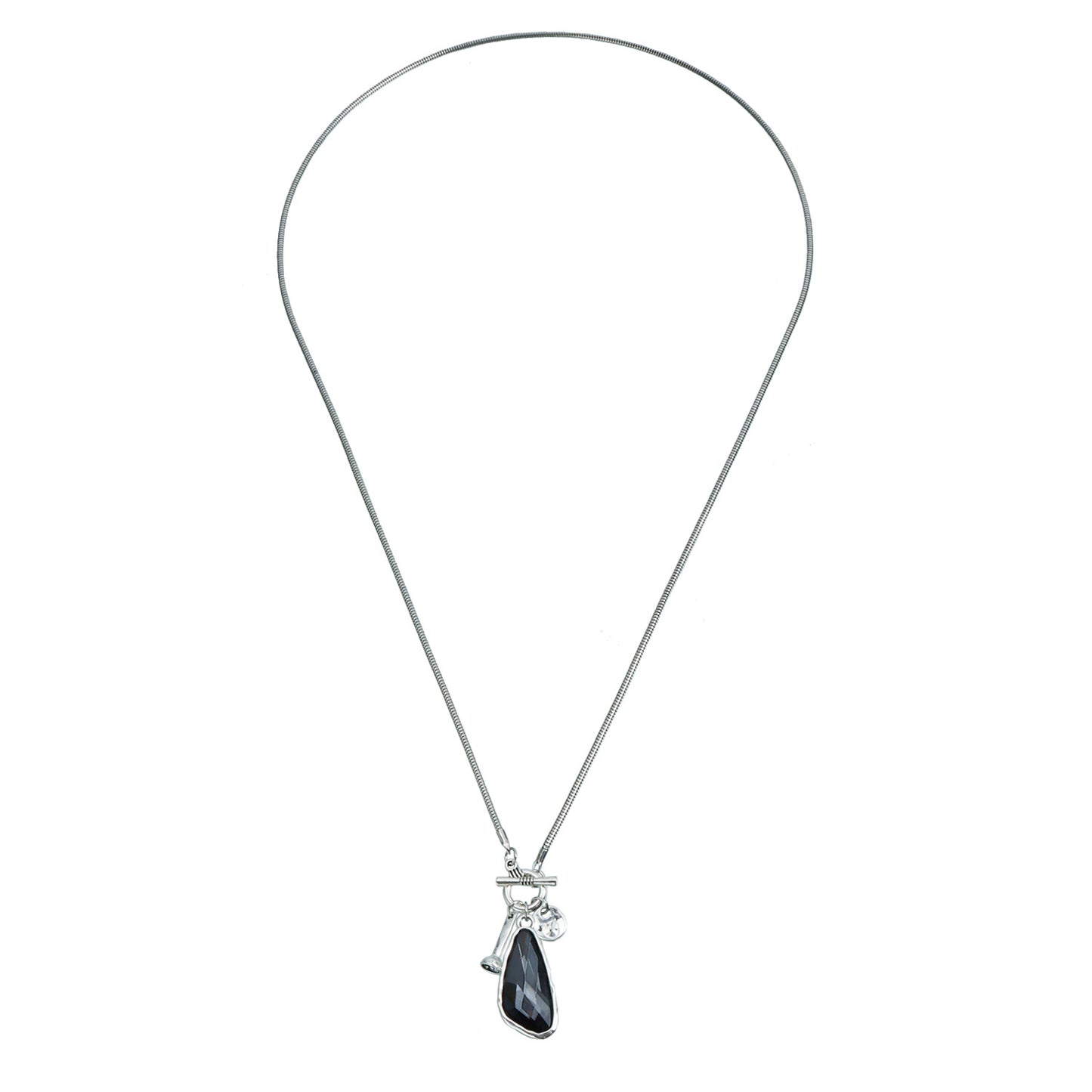 Fashion Geometric Triangle Plated ABS Necklace with Alloy Pendant for Women