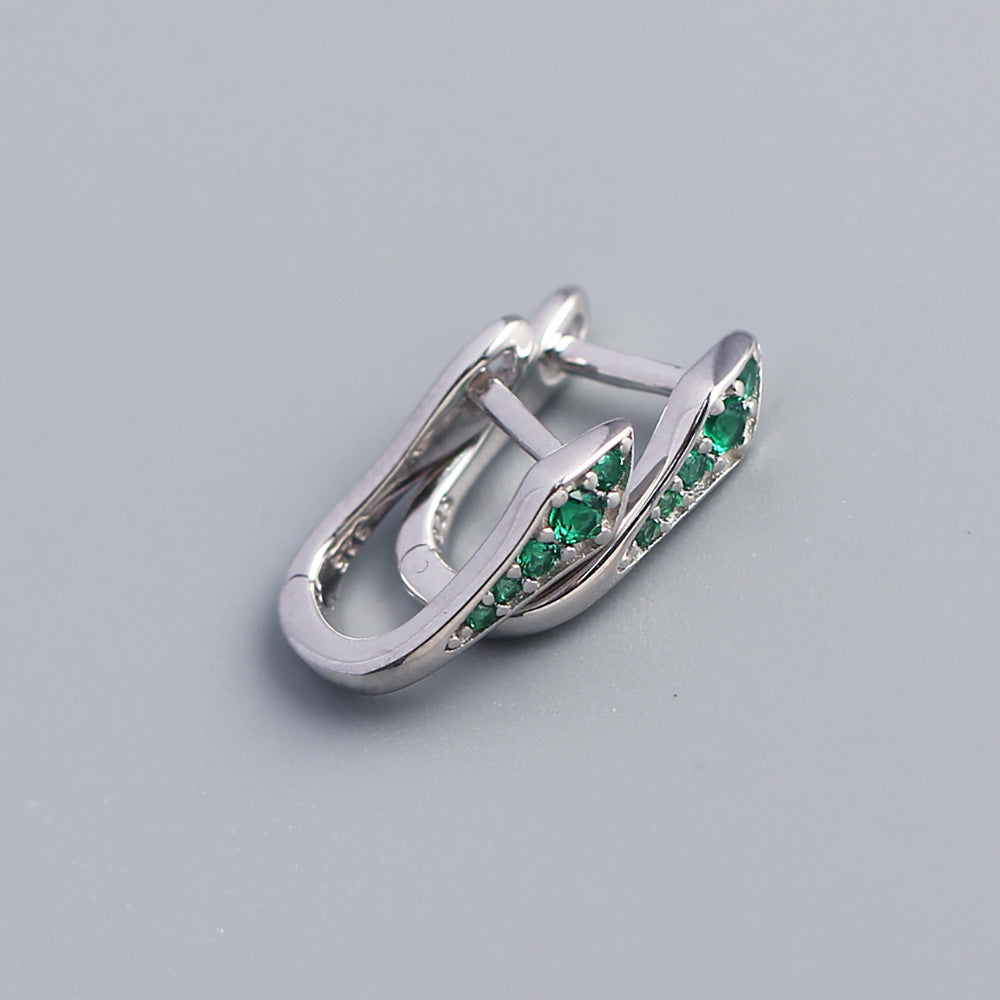 S925 Sterling Silver U-Shape Rhinestone Inlay Ear Cuffs Fashion Casual Minimalist Earrings YHE0293